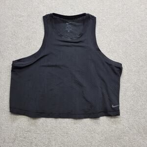 Nike One Dri-FIT Cropped Tank Top Black Women’s Medium Activewear